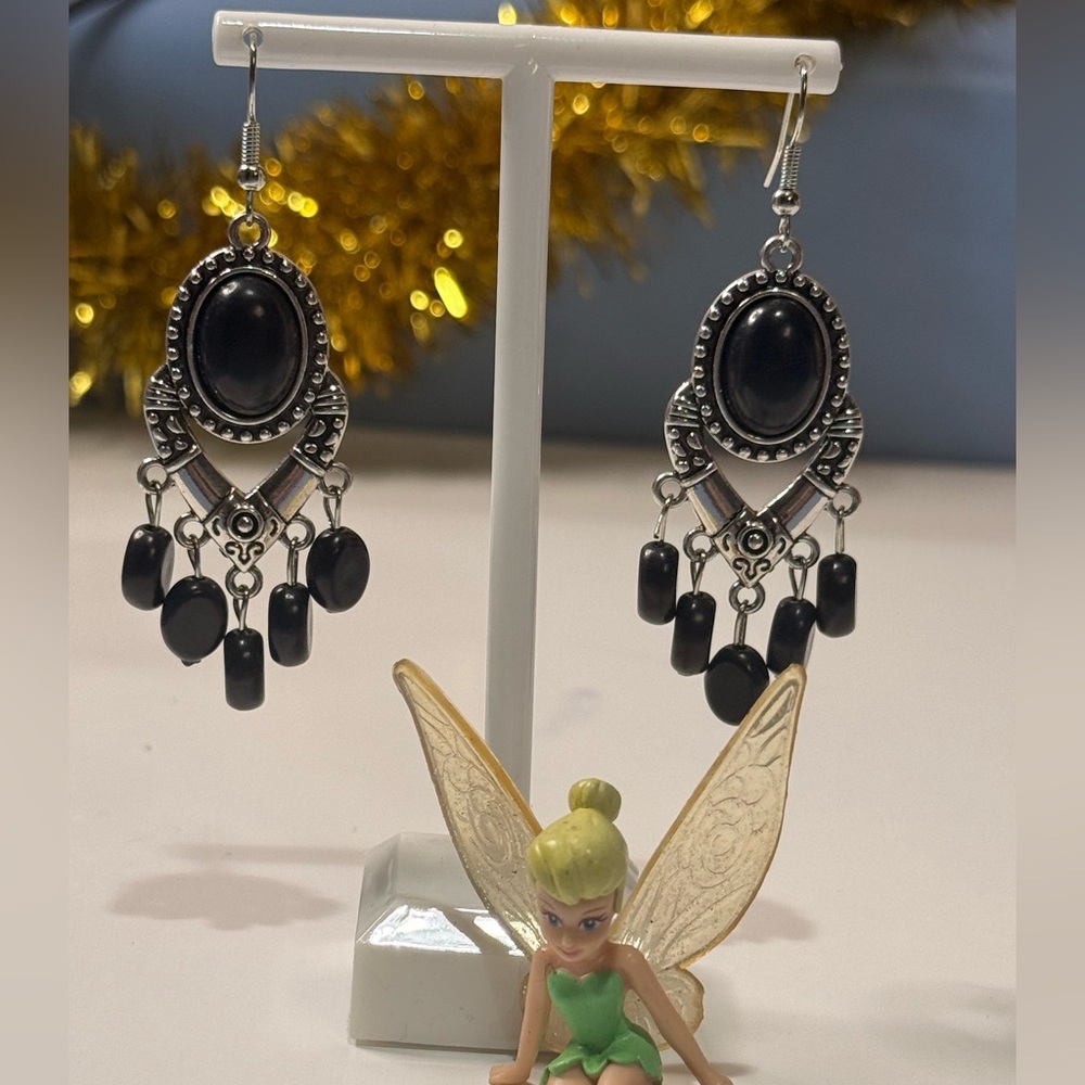 Earring: Black Dangle Earrings